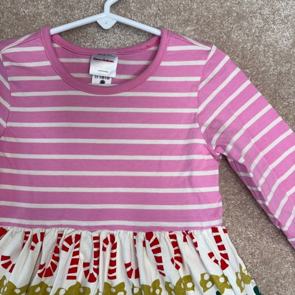 Hanna Andersson Christmas Dress Girls‎ Size 4 100cm 4T Long Sleeve Holiday